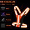OMKHE LED Reflective Vest Running Gear, Lights Up Running Vest Rechargeable, High Visibility Reflective Running Gear for Night Walking Running Cycling Jogging view 3