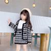 Children Kids Toddler Infant Baby Girls Long Sleeve Patchwork Coat Jacket Outer Plaid Skirt Outfit (Black, 18-24 Months) view 2