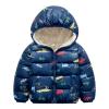 Toddler Kids Baby Boys Girls Winter Warm Thick Fleece Jacket Dinosaur Cartoon Coats Outerwear for (Navy, 2-3 Years) view 1