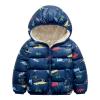Toddler Kids Baby Boys Girls Winter Warm Thick Fleece Jacket Dinosaur Cartoon Coats Outerwear for (Navy, 2-3 Years) view 2