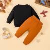 Kids Boys Casual Fashionable Long Sleeves Cute Letters Prints Sweatshirts Top Pants 2pcs Baby Boy (Navy, 12-18 Months) view 3