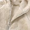 Toddler Kids Girls Boys Full Zip Up Fleece Hooded Jacket Coat Bear Ear Long Sleeve Thick Boys Zip (Beige, 12-24 Months) view 3