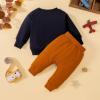 Kids Boys Casual Long Sleeves Cute Letters Prints Sweatshirts Top Pants 2pcs Set Outfit Baby Boy (Navy, 2-3 Years) view 2