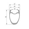 700C Full Carbon Rim for Bike Disc Brake Road Bicycle Rims Matte 1 Pair 24/24 Holes (38mm) view 2