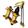 HSQMA MTB Bike Disc Brake Hubs 32 Holes Bicycle Bearing Hub 120 Clicks 6 Claws QR 100/135mm Front Rear Hub Set XD/XDR 11 12 Speed (Color : 32H Gold) view 1