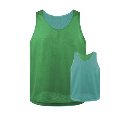 TopTie Reversible Training Vests Two Sides Sports Vest Football Jersey, Pinnies for Soccer Team for Adult and Youth-Sky/Green-Large