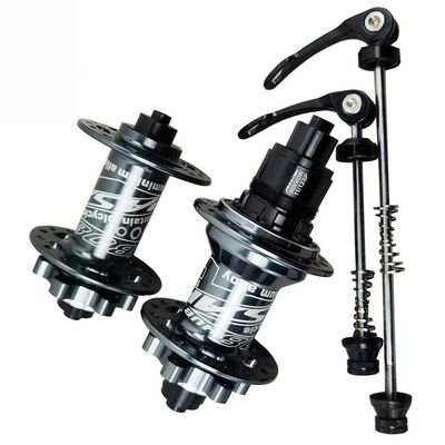 HSQMA MTB Bike Disc Brake Hubs 32 Holes Bicycle Bearing Hub 120 Clicks 6 Claws QR 100/135mm Front Rear Hub Set XD/XDR 11 12 Speed (Color : 32H Titanium)