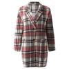 Women's Casual Woolen Long Plaid Jackets Button Up Trendy 2022 Fall Flannel Shacket Jacket Oversized Lapel Coats Cardigan B-Khaki view 4