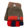 Toddler Soft Convertible Flip Top Fleece Color Block Gloves Kids Baby Boys Girls Winter Warm Knit (Brown, One Size) view 1