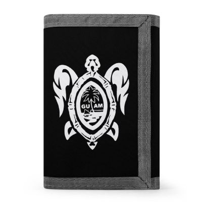 Guam Seal Turtle Trifold Wallet Portable Personalized Wallet Purse Card Holder with Zip Pocket for Men Women One Size
