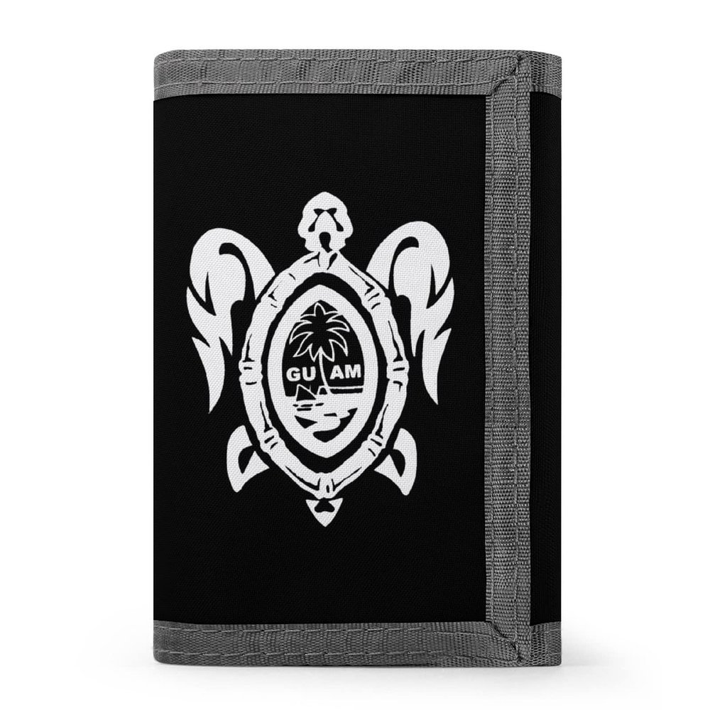 Guam Seal Turtle Trifold Wallet Portable Personalized Wallet Purse Card Holder with Zip Pocket for Men Women One Size