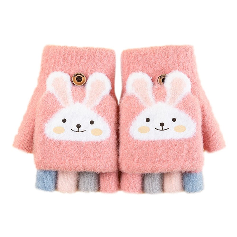 Winter Gloves for Toddler Kids Cartoon Boys Girls Soft Warm Wool Lined Gloves Full Finger Children (PK2, One Size)
