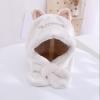 Toddler Boys Girls Winter Hat Scarf Warm Plush Thick Ear Protection Hat Integrated Hat Fox Ears Cute (White, One Size) view 3