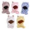 Toddler Boys Girls Winter Hat Scarf Warm Plush Thick Ear Protection Hat Integrated Hat Fox Ears Cute (White, One Size) view 4