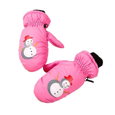 Kids Winter Gloves Waterproof Snow Ski Gloves Warm Unisex Camouflage Gloves for Cold Weather Girls Boys Children (F, S)