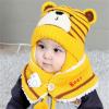 Baby Boy Girl Winter Hat Toddler Bear Ear Cap Beaniess Hat With Scarf Fleece Lined Knitted Cap (Yellow, One Size) view 3
