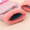Toddler Soft Convertible Flip Top Fleece Color Block Gloves Kids Baby Boys Girls Winter Warm Knit (Navy, One Size) view 2