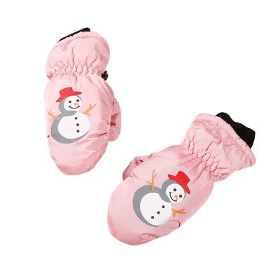 Kids Winter Gloves Waterproof Snow Ski Gloves Warm Unisex Camouflage Gloves for Cold Weather Girls Boys (Pink, S)