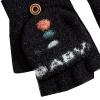 Cartoon Convertible Flip Top Gloves Toddler Kids Winter Wool Knit Fingerless Gloves with Mitten Cover (Black, One Size) view 2