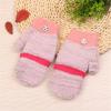 Toddler Soft Convertible Flip Top Fleece Color Block Gloves Kids Baby Boys Girls Winter Warm Knit (Grey, One Size) view 4