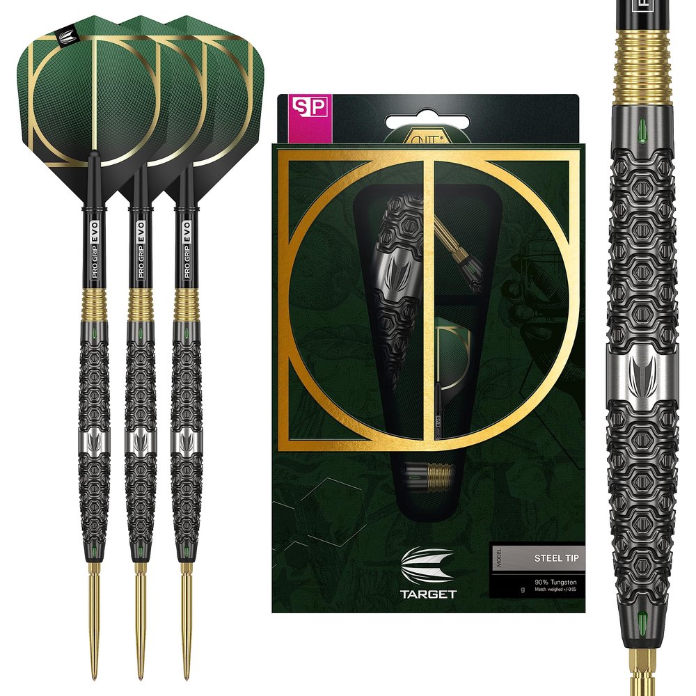 Target Darts Cult 01 90% Tungsten Swiss Point Steel Tip Darts Set, 23G | Swiss Point Dart Set, Tungsten Barrel, Professional Darts Set, Swiss Point Tool Included