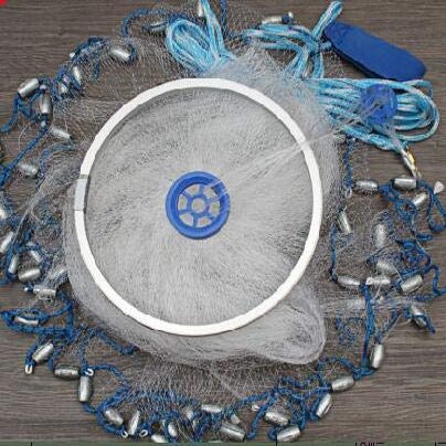 10 ft Hand Throw Fishing Net Freshwater and Saltwater Fishing Cast Net Hand Cast Fishing Net Spin Network Bait Fish Net Easy Throw Casting Net with Sinker