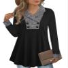 Bebonnie Womens Fall Fashion 2024, Ladies Sweaters Long Sleeve Casual Business Notch V Neck Work Outfits for Women Office Sweatershirts Pullover Tunic Tops to Wear with Leggings Multicolor Black L view 1