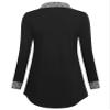 Bebonnie Womens Fall Fashion 2024, Ladies Sweaters Long Sleeve Casual Business Notch V Neck Work Outfits for Women Office Sweatershirts Pullover Tunic Tops to Wear with Leggings Multicolor Black L view 3