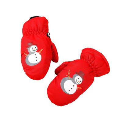 Kids Winter Gloves Waterproof Snow Ski Gloves Warm Unisex Camouflage Gloves for Cold Weather Girls Boys (Red, M)