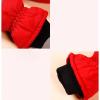 Kids Winter Gloves Waterproof Snow Ski Gloves Warm Unisex Camouflage Gloves for Cold Weather Girls Boys (Red, M) view 3