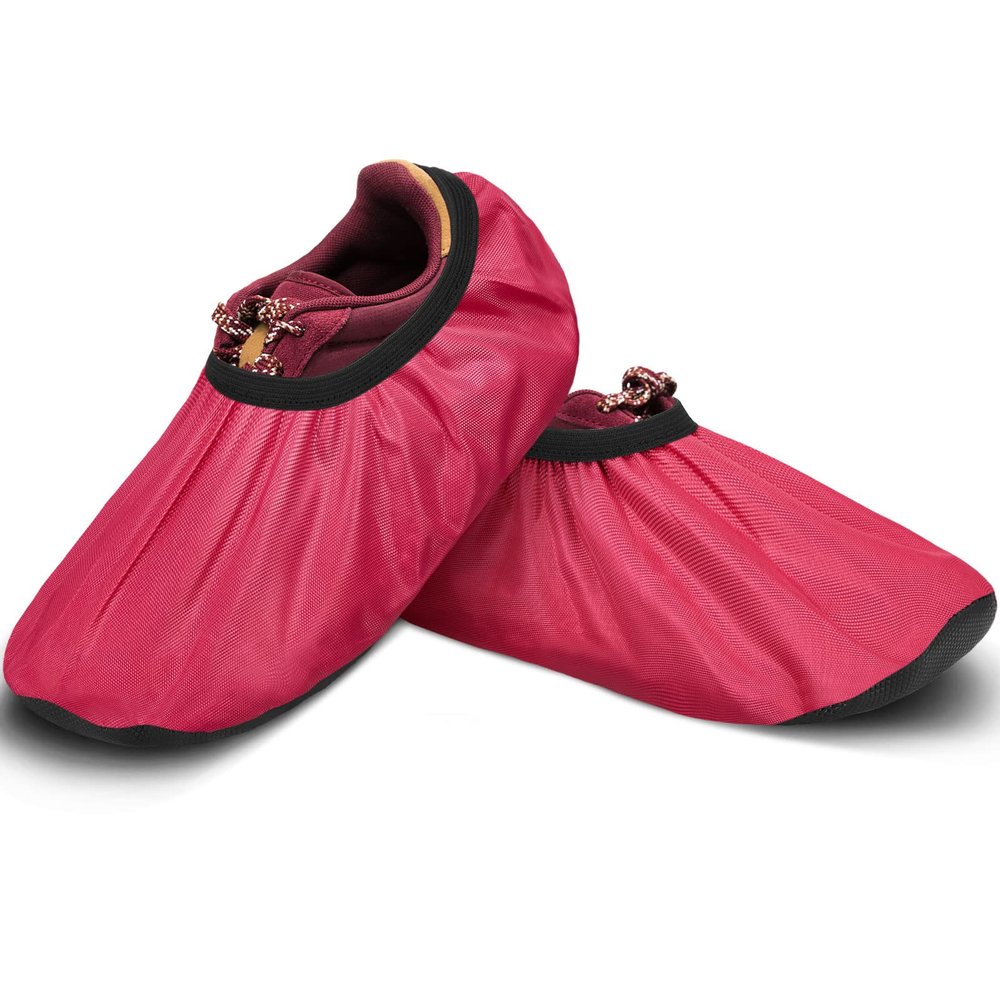 Geyoga 2 Pcs Rose Red Bowling Shoe Covers Polyester Bowling Shoe Protector Covers Accessories for Men Women Game Sports Supplies (Medium)