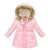 winying Kids Girls Medium Long Puffer Jacket Metallic Glitter Long Sleeve Winter Coat with Faux Fur Hooded Pink 7-8 Years view 1