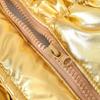 Oyolan Kids Girls Metallic Shiny Jacket with Faux Fur Hooded Trim Zipper Winter Windproof Outwear Gold 11-12 Years view 4