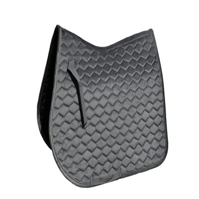 Rhinegold Velvet Hexagon GP Saddle Pad-Pony-LavaGrey