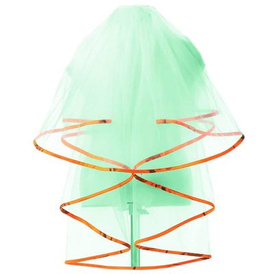 YINGJIABride Orange Camo Trim Wedding Veils Bridal Veil Halloween Cosplay Accessory(Mint Green)