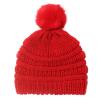 Baby Beaniess Hat, Infant Newborn Toddler Winter Warm Knit Pompom Cap for Little Boys Girls, Winter Warm (Red, One Size) view 1