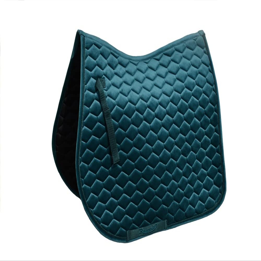 Rhinegold Velvet Hexagon GP Saddle Pad-Full-Peacock Green