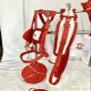 AMAZING HORSE STUFF Nylon Horse Driving Harness | Carved Chrome studds on Saddle and Bridle | Full | Cob | Pony | Shetland | Mini | Red & White | (Cob) view 4