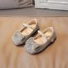 Fashion Autumn Girls Casual Shoes Rhinestone Sequin Bow Buckle Dress Shoes Dance Shoes (Silver, 2-2.5 Years Toddler) view 2