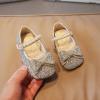 Fashion Autumn Girls Casual Shoes Rhinestone Sequin Bow Buckle Dress Shoes Dance Shoes (Silver, 2-2.5 Years Toddler) view 3