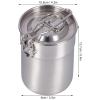 Beufee Stainless Steel Camping Pot, 1L Outdoor Coffee Maker Cup French Press Coffee Maker Camping Cooking Pot with Foldable Handle Lid for Hiking view 2
