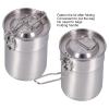 Beufee Stainless Steel Camping Pot, 1L Outdoor Coffee Maker Cup French Press Coffee Maker Camping Cooking Pot with Foldable Handle Lid for Hiking view 4