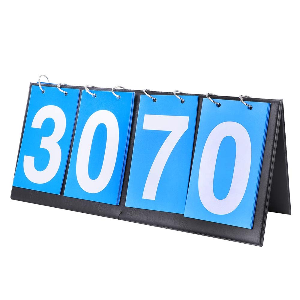Scoreboard, 14.2x6.4in Score Keeper 4 Digital Table Top Flipper Scoreboard for Basketball Tennis Badminton Sports