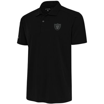 Antigua Men's Black Las Vegas Raiders Tonal Logo Tribute Polo