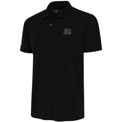 Antigua Men's Black Cincinnati Bengals Tonal Logo Tribute Polo