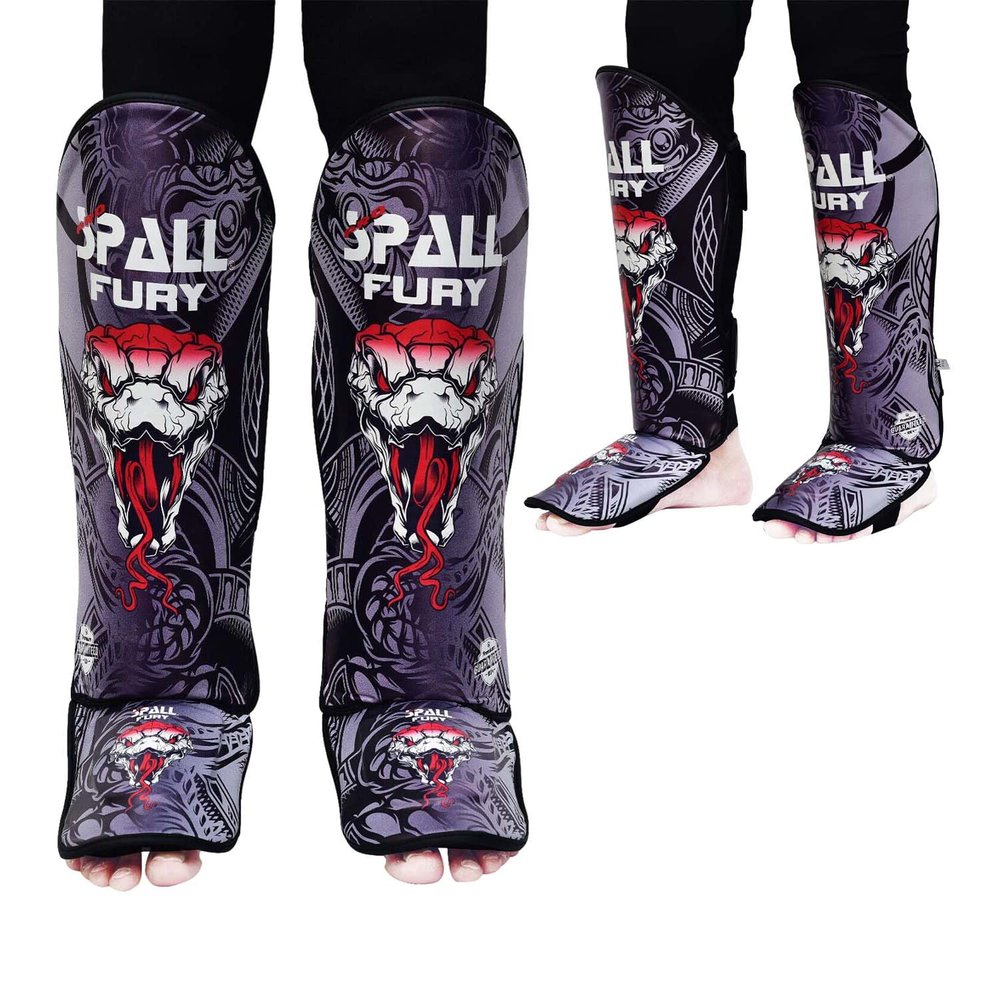 MMA Shin Instep Pad Kick Thai Pad Kick Boxing Guard Protector Leg Foot Guard(Grey Black, L/XL)