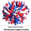 Gbateri 2 Pieces 6 Inches Plastic Cheerleading Pom Poms with Baton Handle, Cheerleader Pom Poms, Cheering Pom Poms Cheer Pompoms for School Spirit Dance Party Cheering Squad(Royal Blue/Red/White) view 2