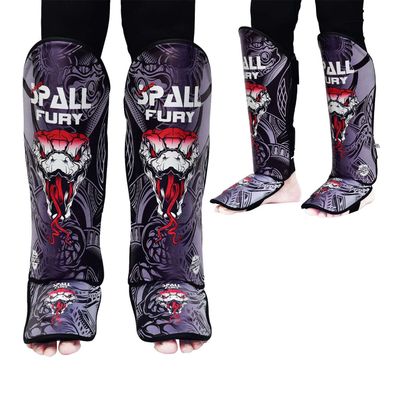 MMA Shin Instep Pad Kick Thai Pad Kick Boxing Guard Protector Leg Foot Guard(Grey Black-XS)