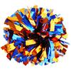 Gbateri 2 Pieces 6 Inches Metallic Cheerleading Pom Poms with Baton Handle, Cheerleader Pom Poms, Cheering Pom Poms Cheer Pompoms for School Spirit Dance Party Cheering Squad(Royal Blue and Orange) view 1