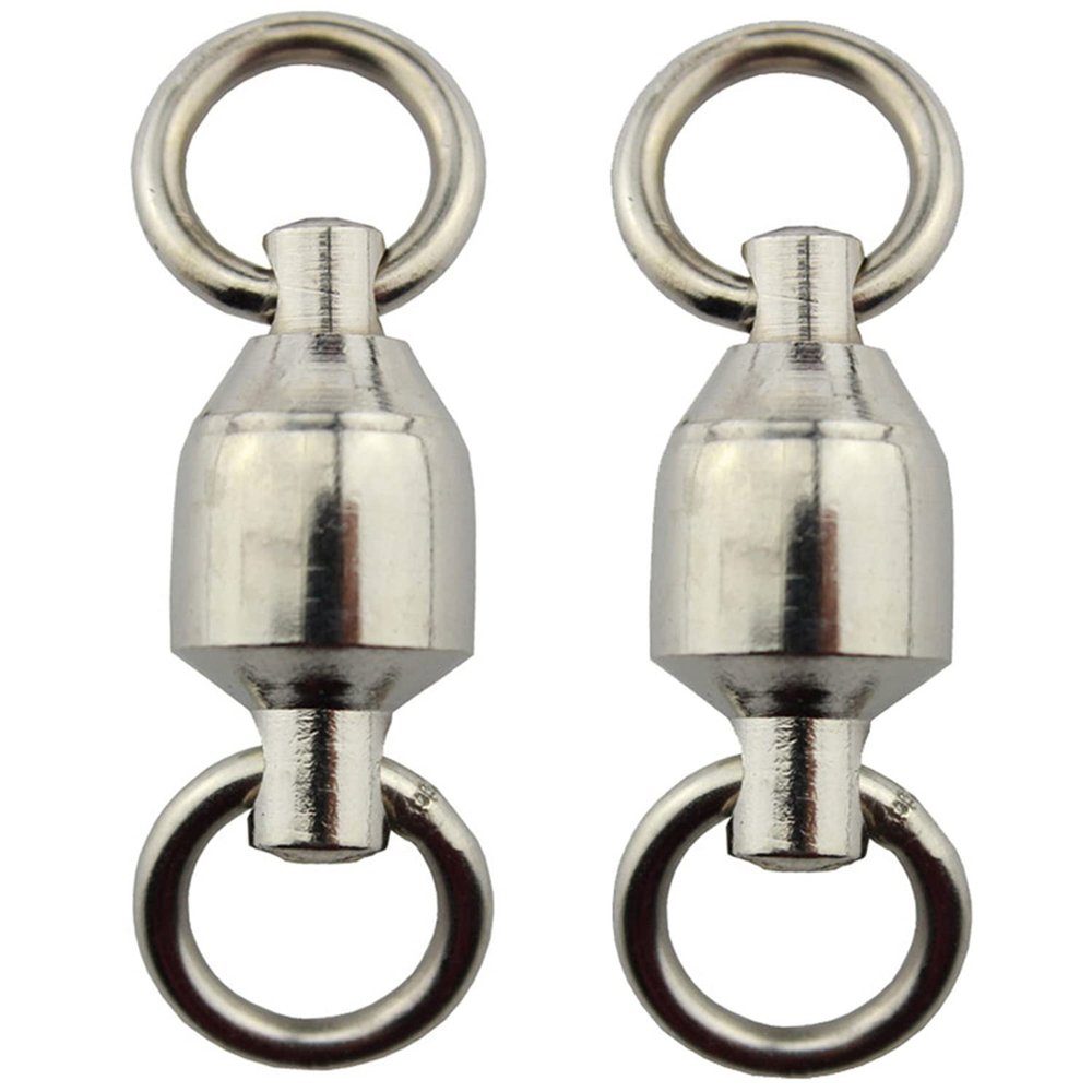 Zikablle 10pcs High Strength Rolling Swivel Ball Bearing Fishing Swivels Accessory Strong Solid Welded Rings Barrel Fishing Swivel Snap Connectors (10pcs 7#)